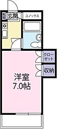 カレッジコーポ蔵本 1Kの間取図画像
