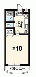 サンテ・ヴィラ住吉壱番館 1Kの間取図画像