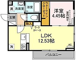 アンベリール 1LDKの間取図画像
