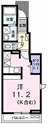 メゾンリヴィエールC ワンルームの間取図画像