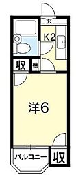 サンテラス常三島 1Kの間取図画像