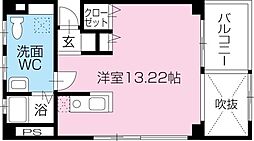 オランジュリーハウス ワンルームの間取図画像