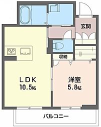 ベレオ・アトリエール住吉 1LDKの間取図画像