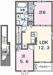 クララボージャ A 2LDKの間取図画像