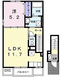 シュエット 1LDKの間取図画像
