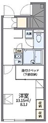 レオパレスフィールド金磯 1Kの間取図画像