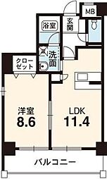 ヴァンドーム南田宮 1LDKの間取図画像