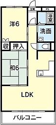 第3コーポ浜田 2LDKの間取図画像
