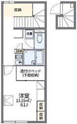 レオパレスエトワール谷田 1Kの間取図画像