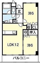 渭東レジデンス 2LDKの間取図画像