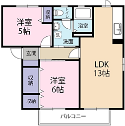 シャーメゾン吉野本町A 2LDKの間取図画像