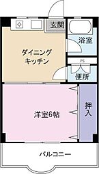 ヴィラージュ末広 1DKの間取図画像