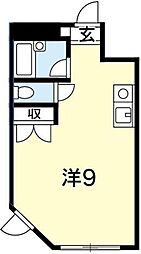 カーサ・ドマーニ佐古 ワンルームの間取図画像