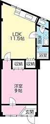 大野ビル 1LDKの間取図画像