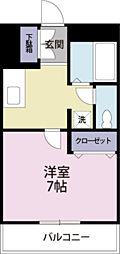 ヴィーダ 1Kの間取図画像