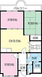 グリーンハイツ近藤 3DKの間取図画像