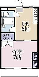 メゾンキャロット 1DKの間取図画像