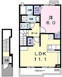 プリマベーラA 1LDKの間取図画像