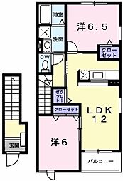 アンジェリカC 2LDKの間取図画像