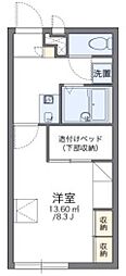 レオパレスユーカリ 1Kの間取図画像