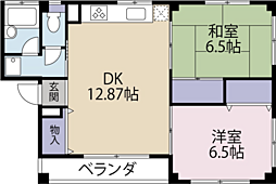 ハイツAOKI 2LDKの間取図画像