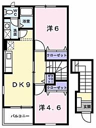 メゾンリヴァージュ 2DKの間取図画像