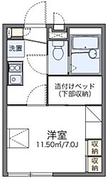 レオパレスフローラ夷山 1Kの間取図画像