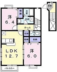 カサモデルナ1 2LDKの間取図画像