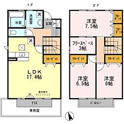 ウイズ山城B 3SLDKの間取図画像