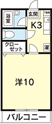 イーガーシティ上吉野 1Kの間取図画像