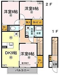 グラン・リーオA 3DKの間取図画像