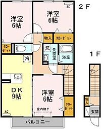 グラン・リーオA 3DKの間取図画像
