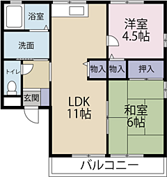 レトア川内1 2LDKの間取図画像