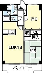 リバティ・21 2LDKの間取図画像