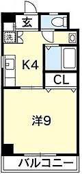 ルブラン 1Kの間取図画像