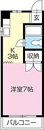 コーポ福島 1Kの間取図画像