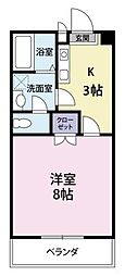 フィールド1 1Kの間取図画像