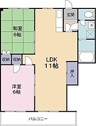 サンシャイン木村ハイツ 2LDKの間取図画像