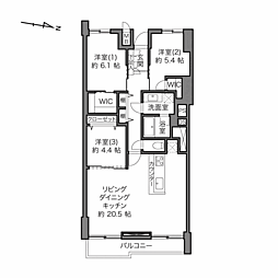 マンションニュー池尻 3LDKの間取図画像