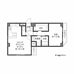 池田山セントラルホームズ 1LDKの間取図画像