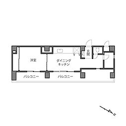 秀和松涛レジデンス 1DKの間取図画像