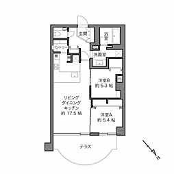 パレ神楽坂 2LDKの間取図画像