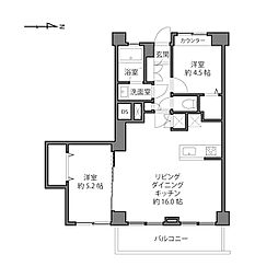 NK渋谷コータース 2LDKの間取図画像
