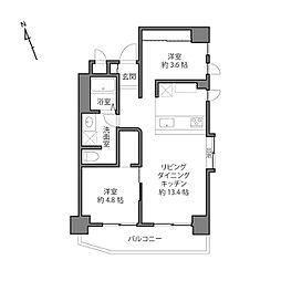 パウゼ松濤 2LDKの間取図画像
