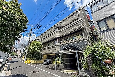 外観/賑やかな表通りから住宅街に入った閑静なエリアに建っています。1990年築で重厚な外観が特徴。