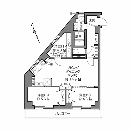 3LDK 間取り