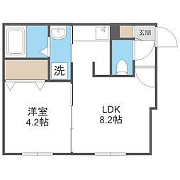 ＲＥＮ・ＦＯＲＴＯ豊平 1階1LDKの間取り