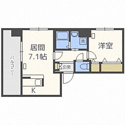 サンコート本通ガーデンヒルズ 1LDKの間取図画像