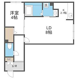 ＬＡ　Ｃｏｎｆｏｒｔｏ厚別 2階1LDKの間取り
