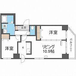 ヒルズガーデン東札幌 2LDKの間取図画像